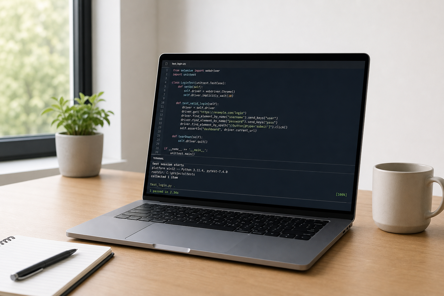 Laptop used for automated software testing